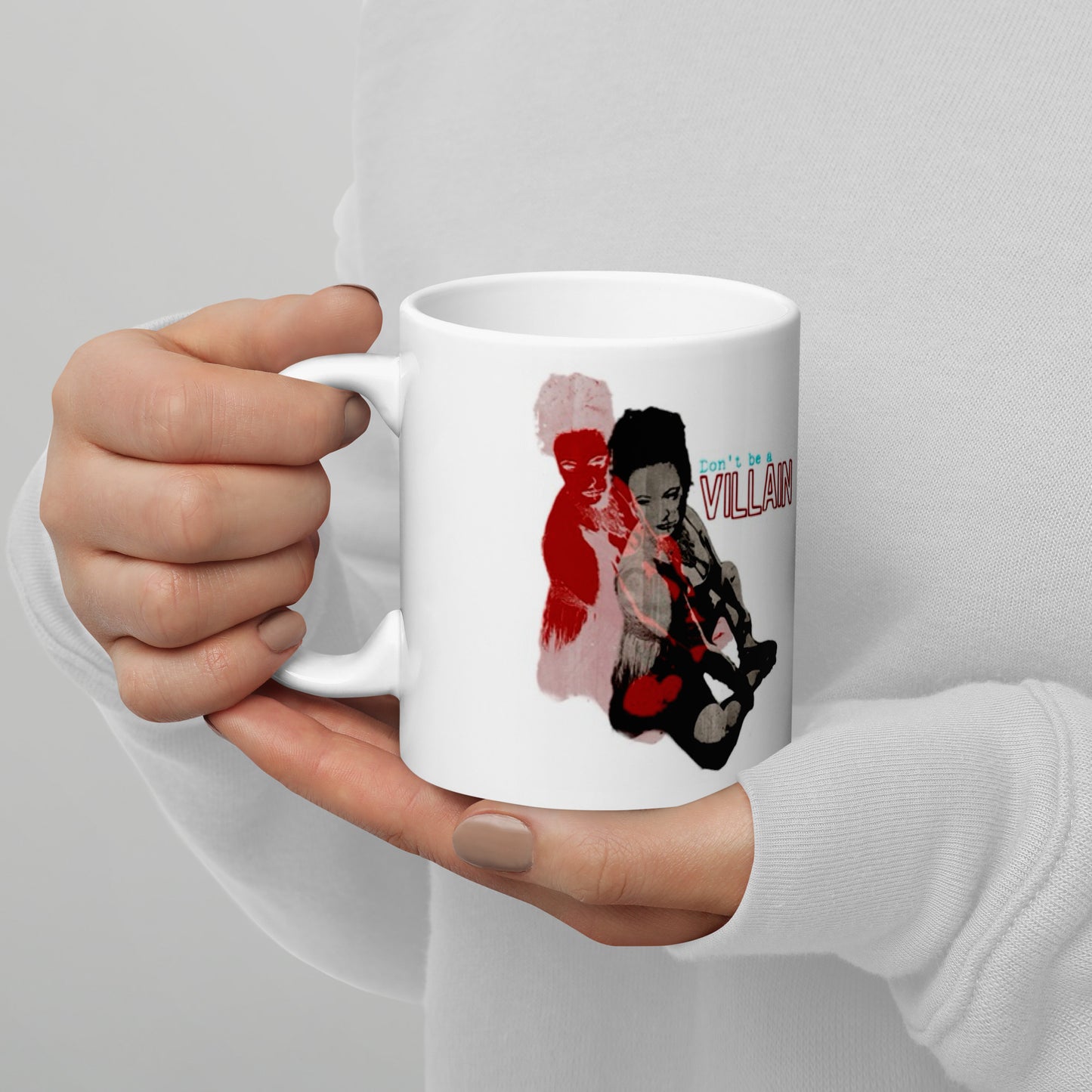 Villain White glossy mug