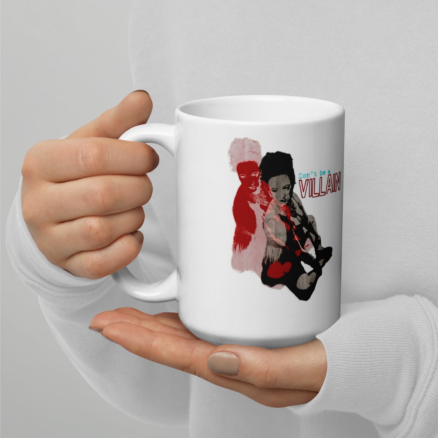 Villain White glossy mug