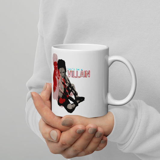 Villain White glossy mug