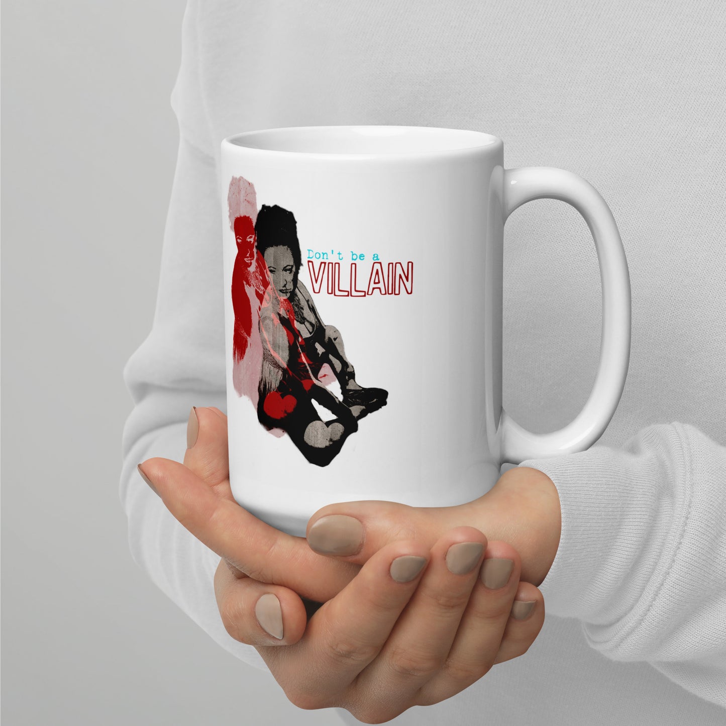 Villain White glossy mug